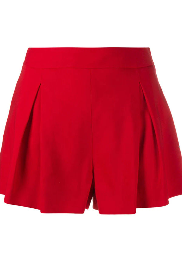 Off-White shorts med plisserad front - Röd