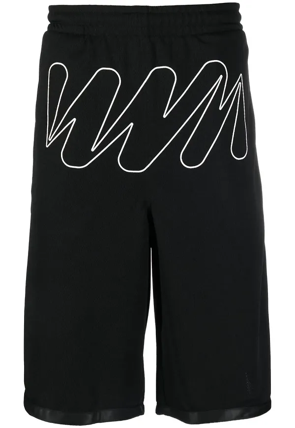 Off-White shorts med vågdetalj - Svart