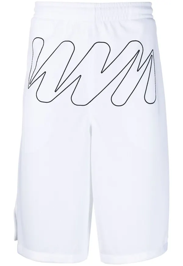 Off-White shorts med vågdetalj - Vit
