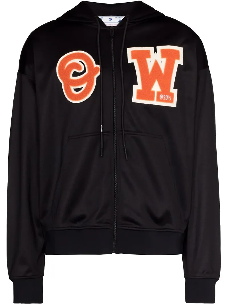 Off-White Skate hoodie med dragkedja - Svart