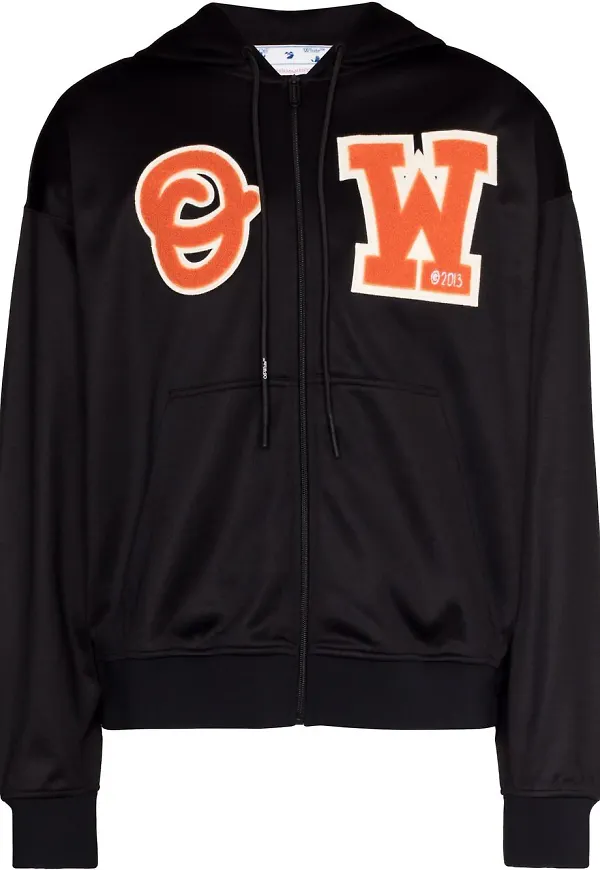 Off-White Skate hoodie med dragkedja - Svart