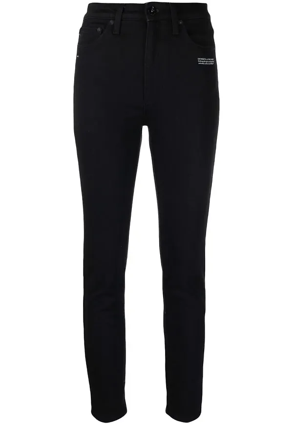 Off-White skinny jeans med slogan - Svart