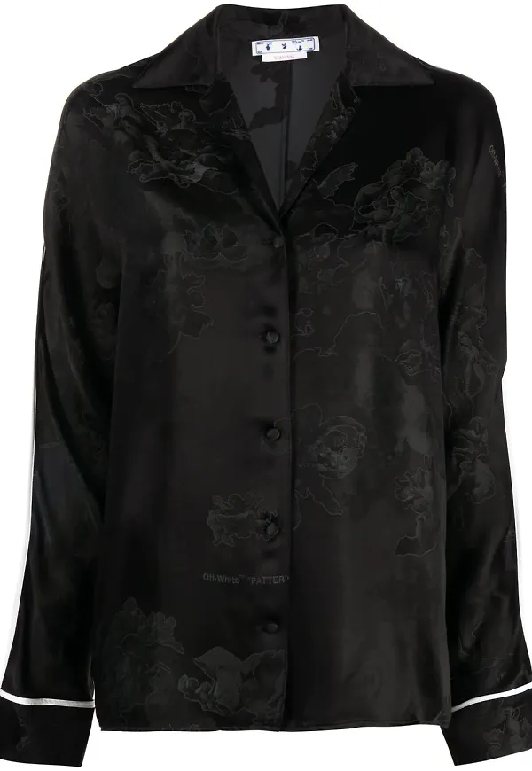 Off-White skjorta i jacquard - Svart