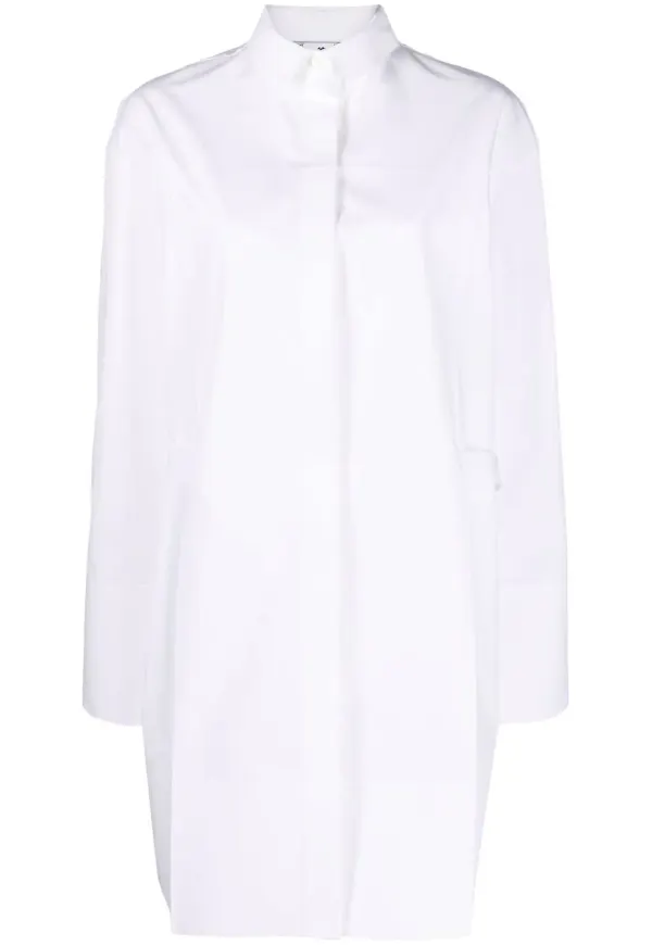 Off-White skjorta i longline-modell - Vit