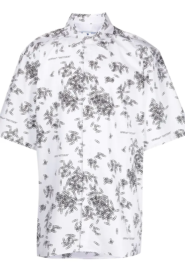 Off-White skjorta med tryck - Vit