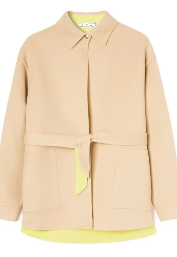 Off-White skjortjacka med bälte - Neutral