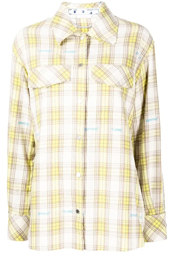 Off-White skotskrutig skjorta - Vit