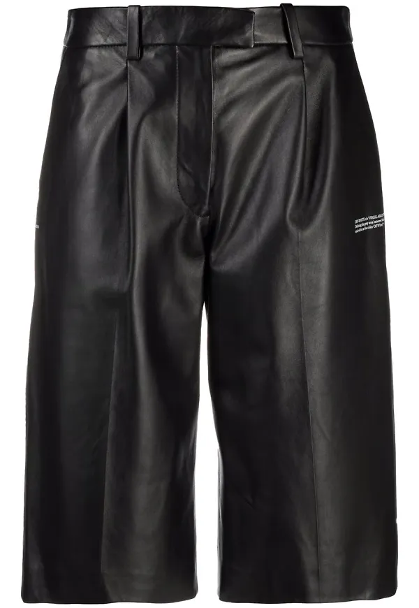 Off-White skräddade lädershorts - Svart