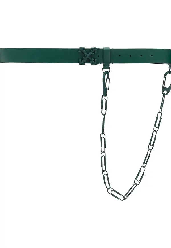Off-White skärp med pappersgem - Grön