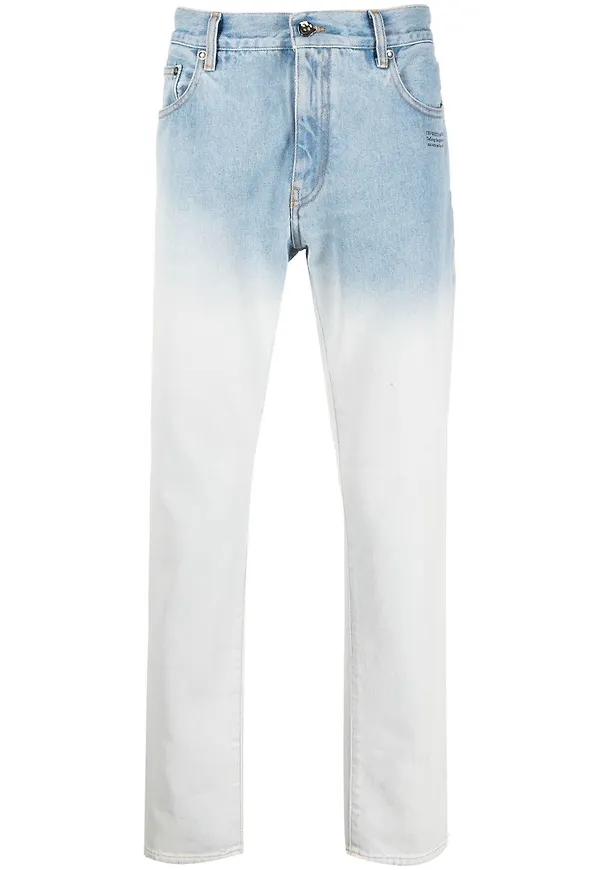 Off-White slim fit-jeans - Blå