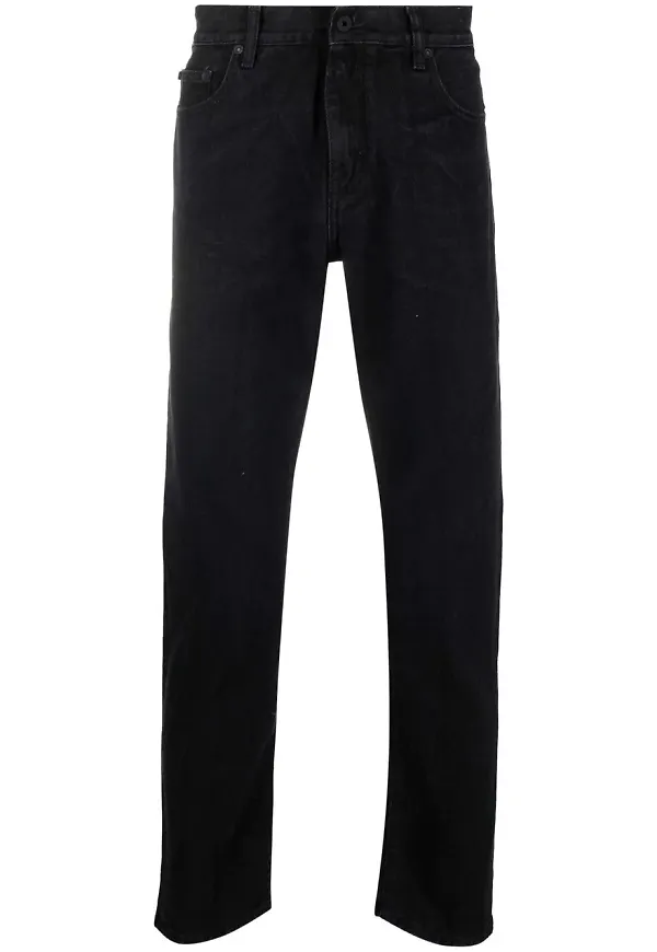 Off-White slim fit-jeans med bälte - Svart