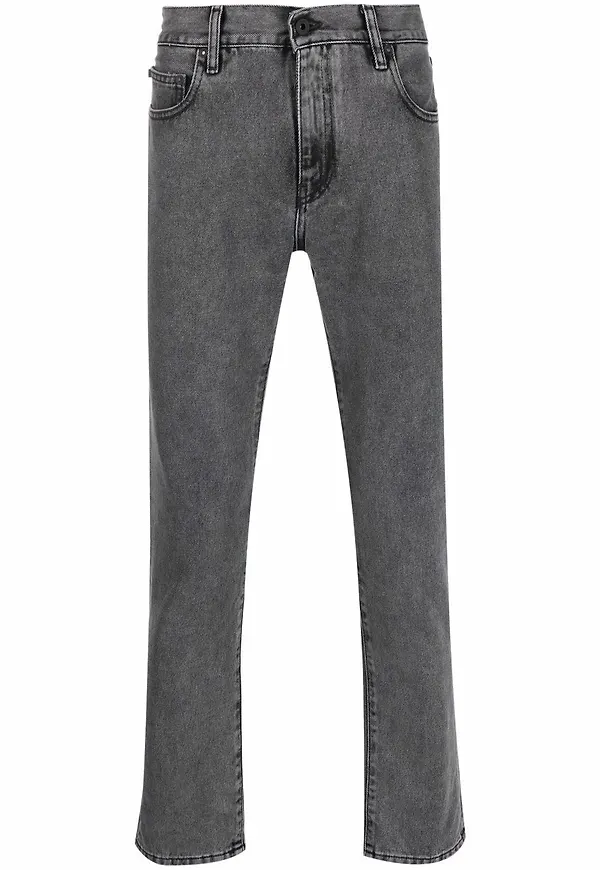 Off-White slim fit-jeans med ränder - Grå