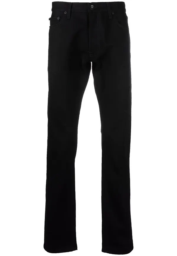 Off-White slim fit-jeans med ränder - Svart