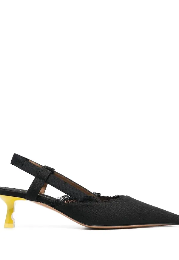 Off-White slingback pointed toe pumps - Svart