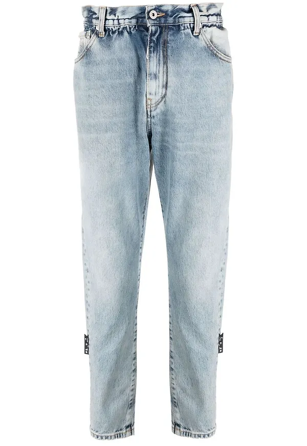 Off-White smala jeans med bälte - Blå