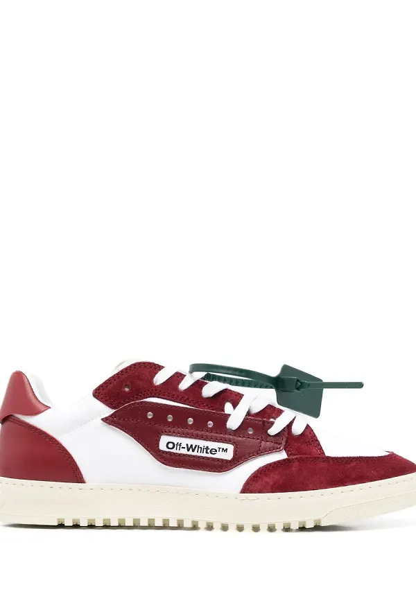 Off-White sneakers med panel - Vit