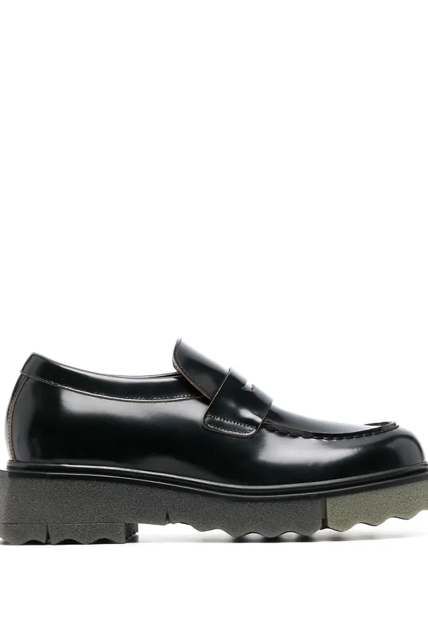 Off-White Sponge läderloafers - Svart