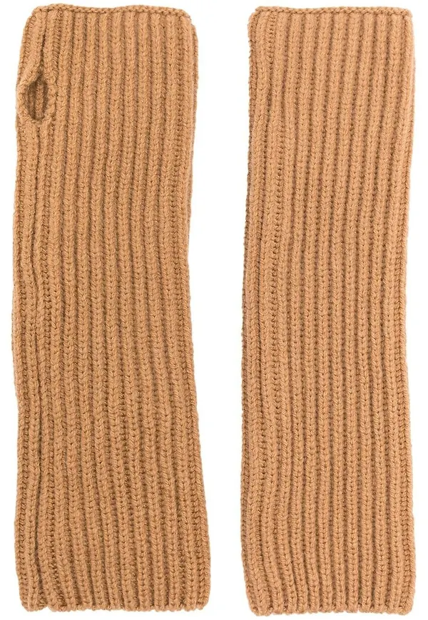 Off-White stickade torgvantar - Brun
