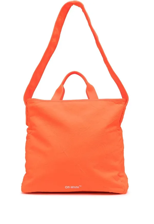 Off-White stor totebag med logotyp - Orange