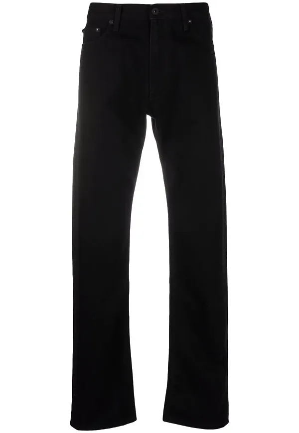 Off-White straight-jeans med diagonala ränder - Svart