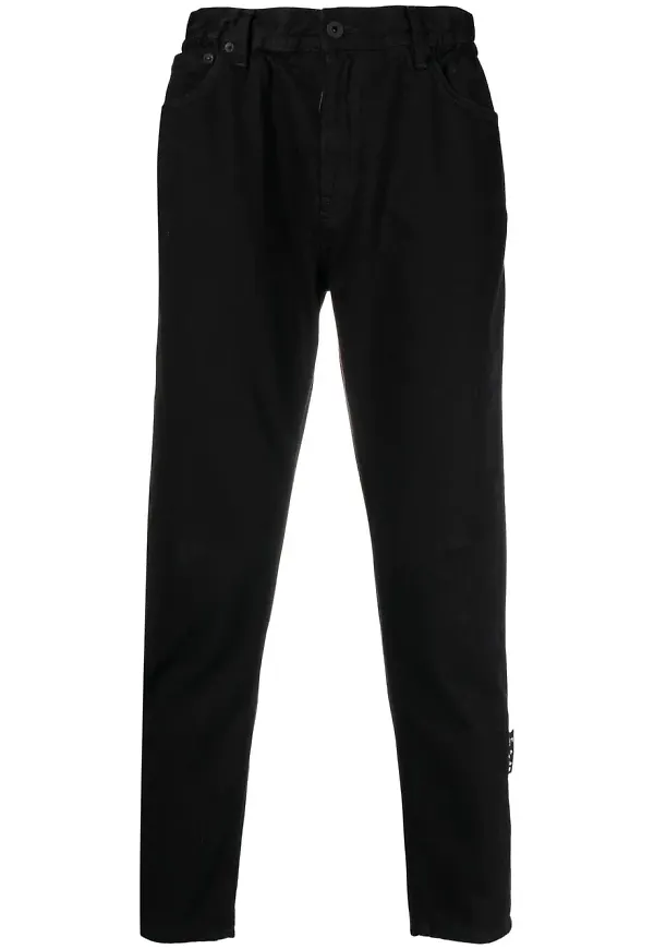 Off-White straight-jeans med hög midja - Svart