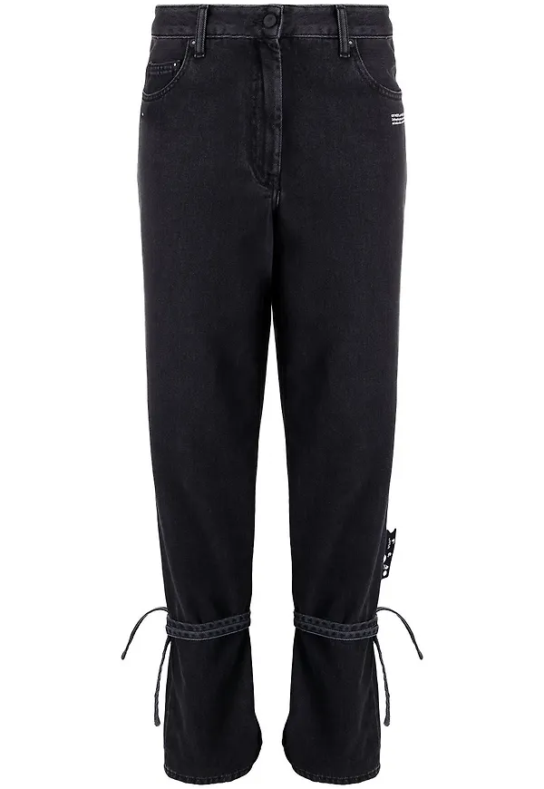 Off-White straight-jeans med remdetalj - Grå
