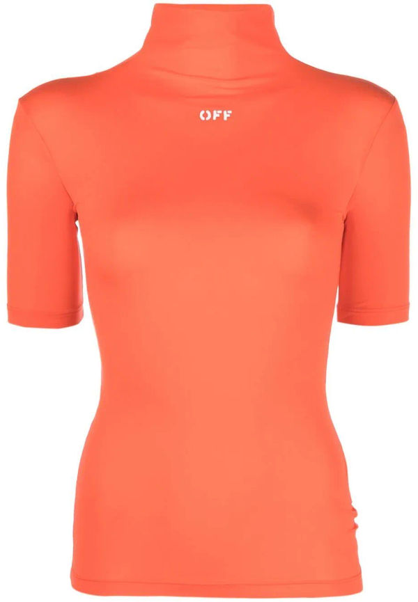 Off-White stretchig topp med logotyp - Orange