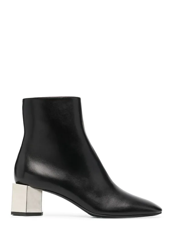 Off-White stövletter med metallic-klack - Svart