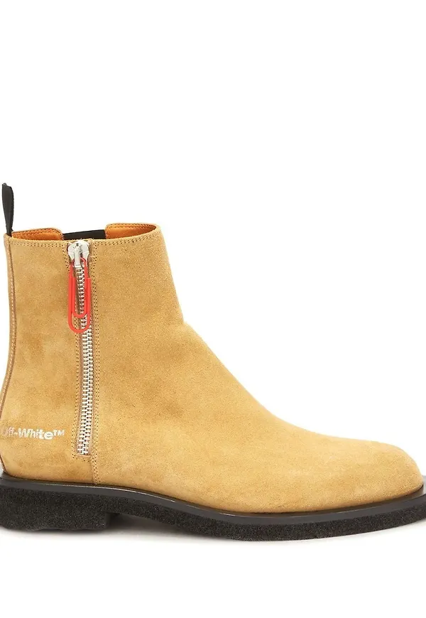 Off-White stövletter med svampsula - Brun