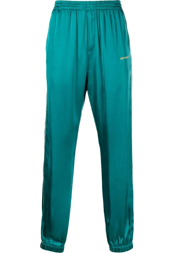 Off-White sweatpants med detaljkant - Grön