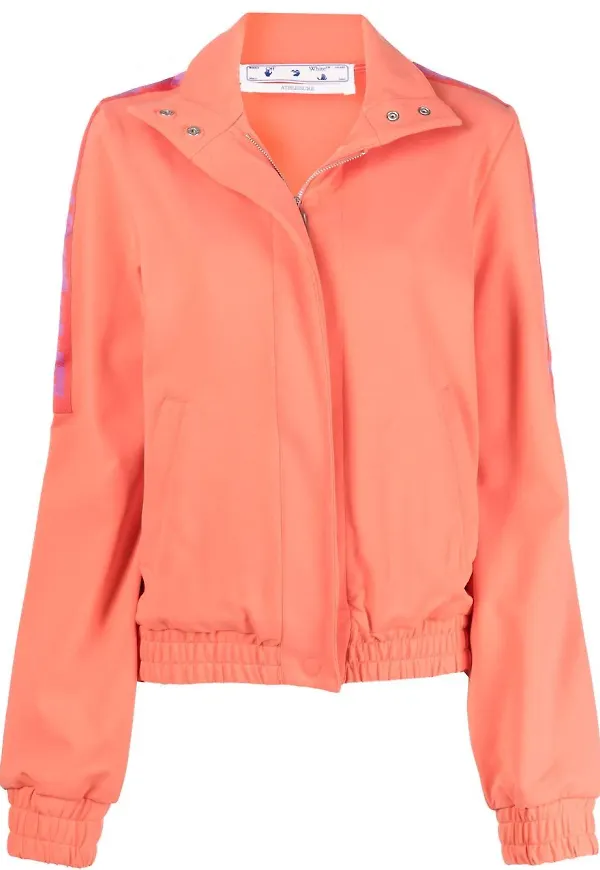 Off-White Sweatshirt med logotyp och dragkedja - Orange