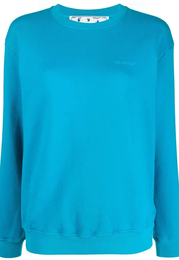 Off-White sweatshirt med ränder - Blå