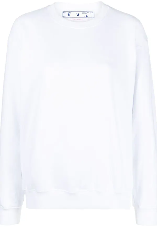 Off-White sweatshirt med ränder - Vit