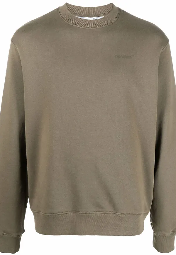Off-White sweatshirt med spraymotiv - Grön