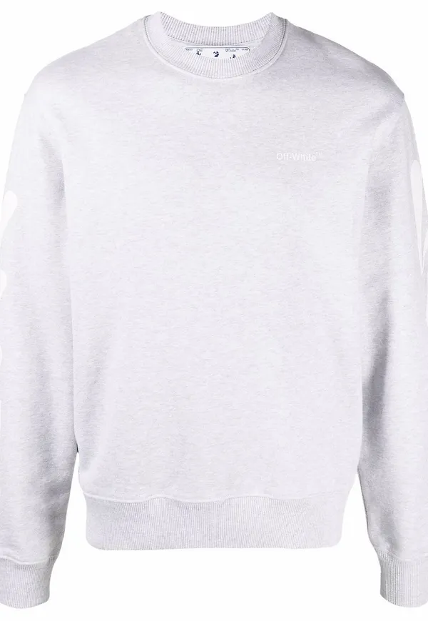 Off-White sweatshirt med tryck - Grå