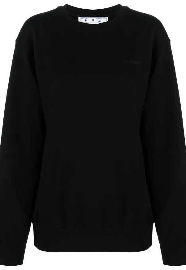 Off-White sweatshirt med tryck - Svart