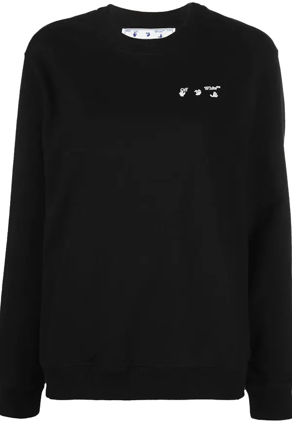 Off-White Swimming Man sweatshirt med rundad hals - Svart