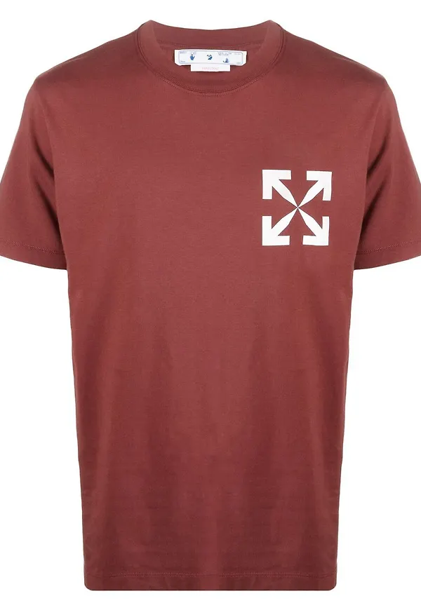 Off-White t-shirt med Arrows-logotyp - Röd