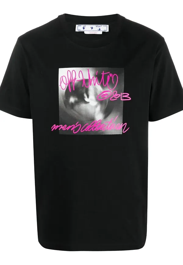 Off-White t-shirt med grafiskt tryck - Svart