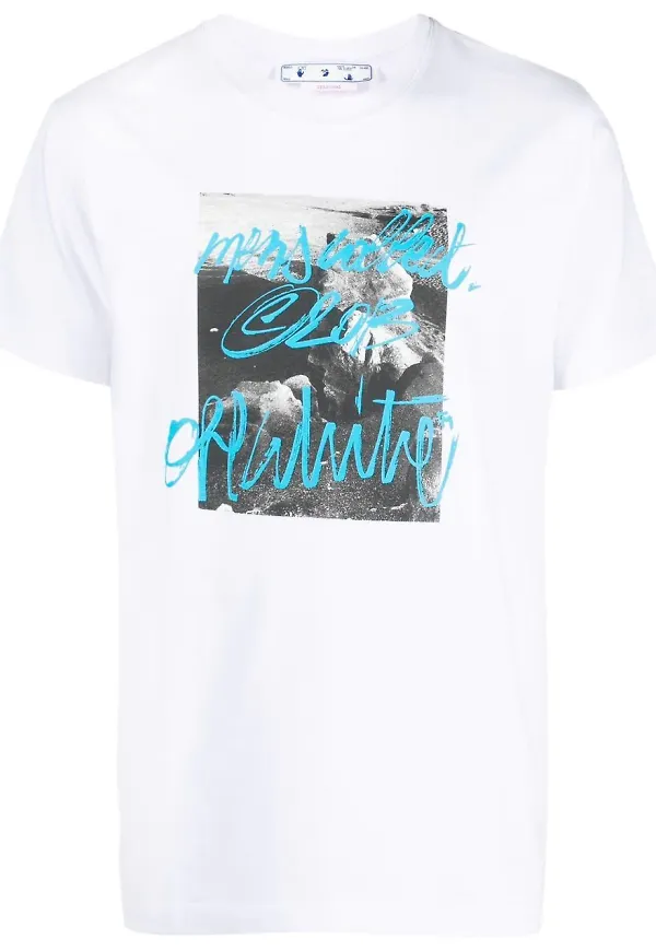 Off-White t-shirt med grafiskt tryck - Vit