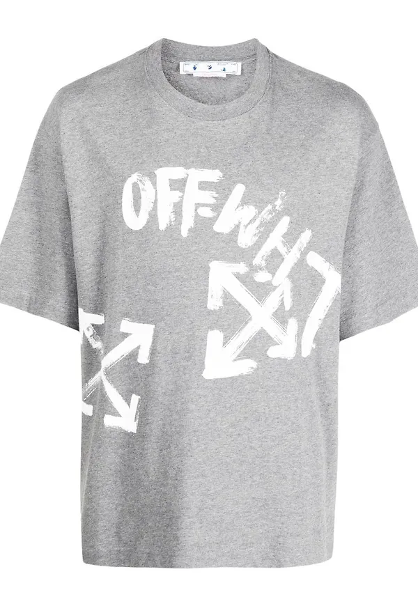 Off-White t-shirt med logotyp - Grå