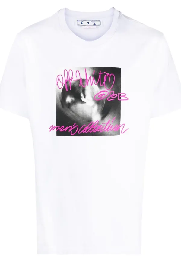 Off-White t-shirt med logotyp - Vit