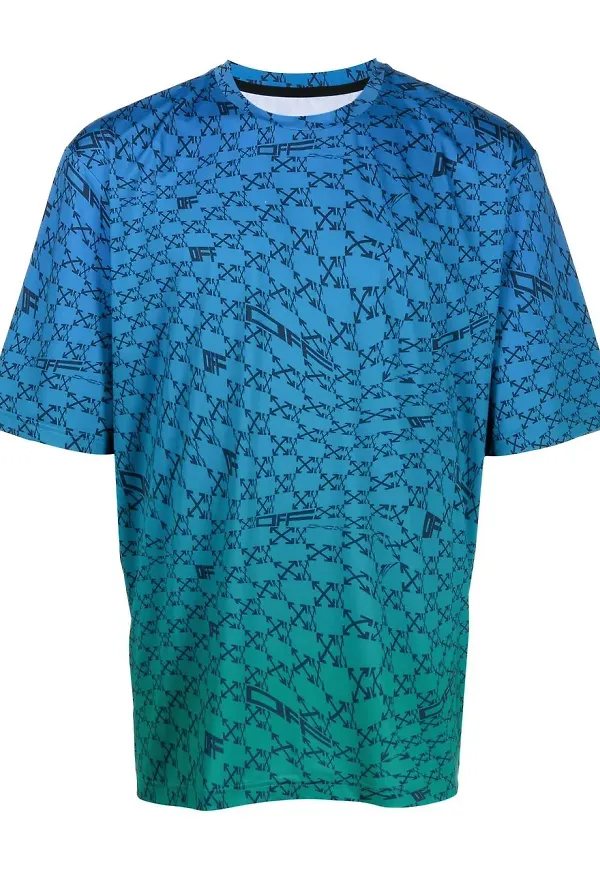 Off-White t-shirt med monogram - Blå