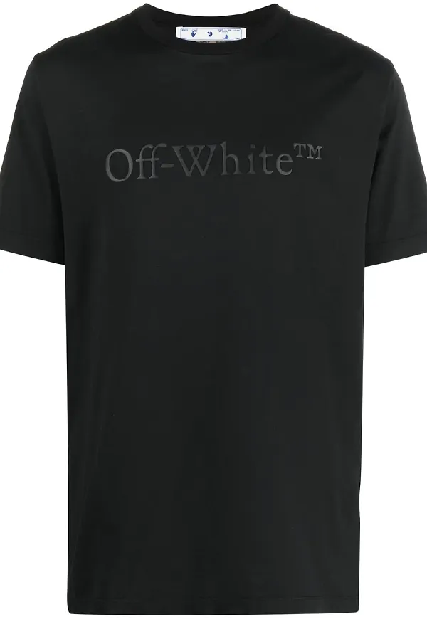 Off-White t-shirt med präglad logotyp - Svart