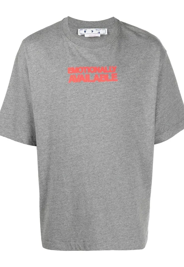 Off-White t-shirt med slogan - Grå