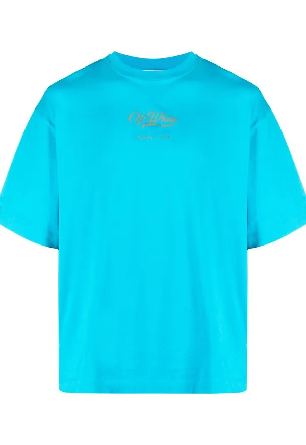 Off-White t-shirt med tryck - Blå
