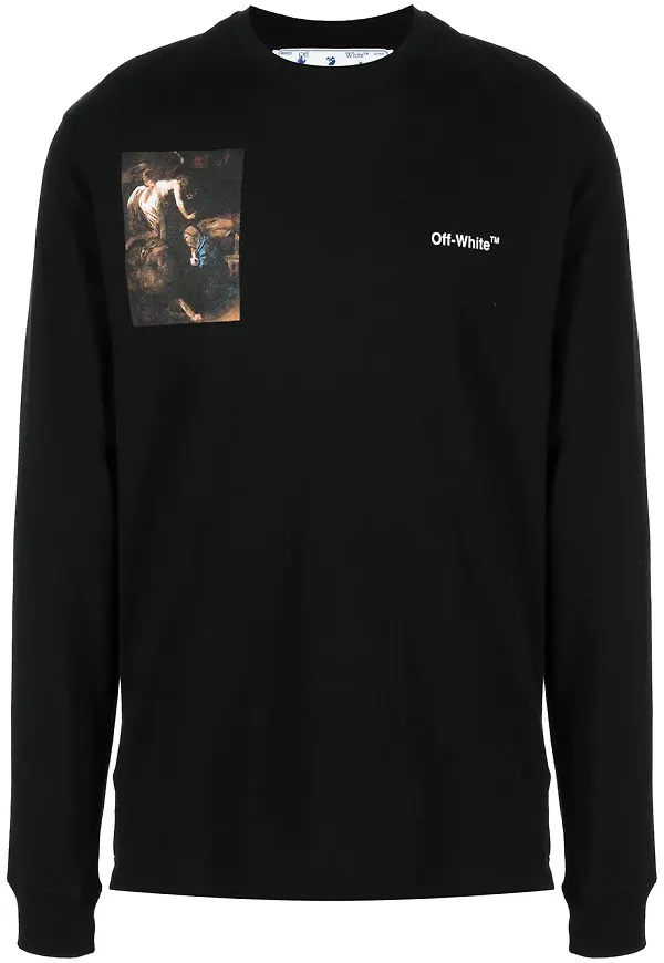 Off-White t-shirt med tryck - Svart