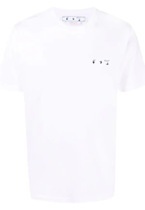 Off-White t-shirt med tryck - Vit
