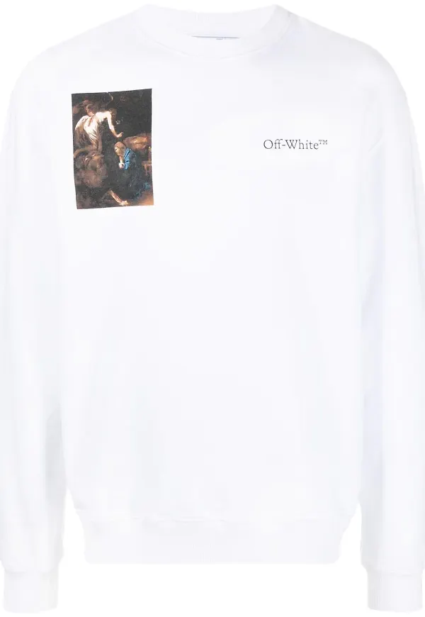 Off-White t-shirt med tryck - Vit