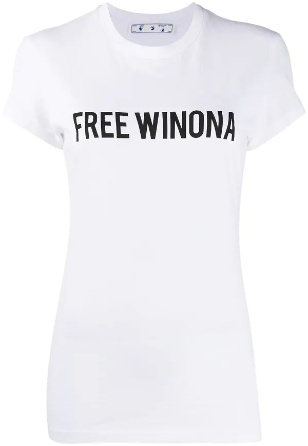 Off-White t-shirt med tryck - Vit